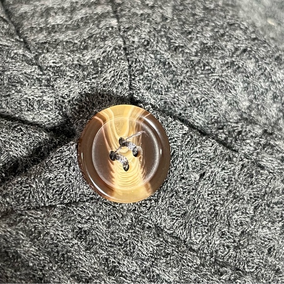 Torrid Gray Short Sleeved Waffle Texture Wood ish buttons Tie Detail size 3 - Picture 6 of 10